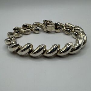 Vintage 925 Sterling Silver San Marco Twist Link Bracelet 8.5" 40.8g